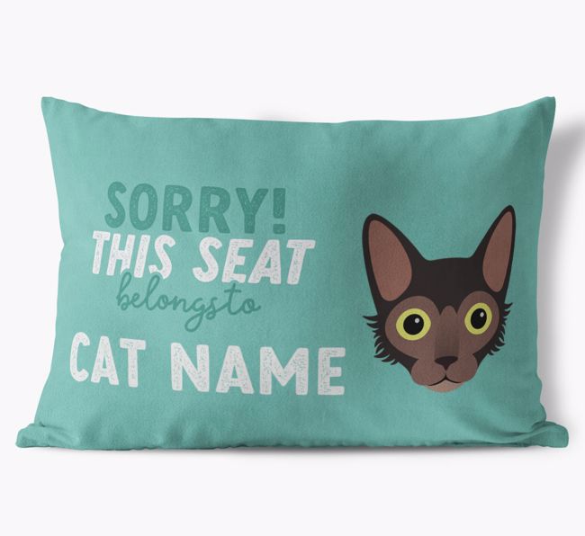 Sorry This Seat Belongs To: Personalised {breedCommonName} Soft Touch Cushion